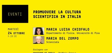 “Promuovere la cultura scientifica in Italia”, il 24 ottobre a Cagliari un talk sul ruolo e le sfide del pensiero scientifico