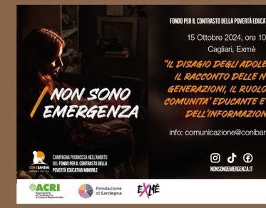 “Non sono emergenza”, il 15 ottobre a Cagliari un incontro sul disagio adolescenziale e protagonismo dei giovani