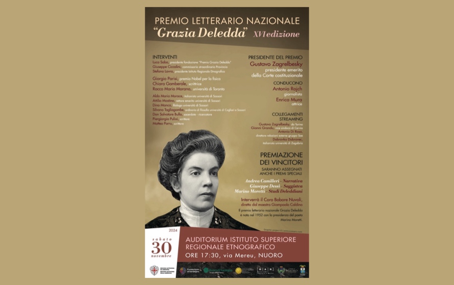 Premio Letterario Nazionale “Grazia Deledda”, appuntamento a Nuoro il 30 novembre per la XVI edizione