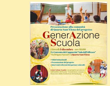 GenerAzione Scuola, a Quartu la presentazione del progetto inserito nell’ambito del Bando “Scuola Bene Comune”