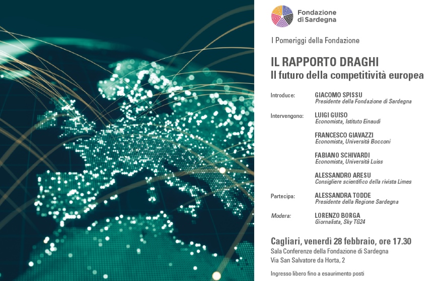 Quale futuro per l’Europa? La Fondazione di Sardegna promuove un dibattito sul Rapporto Draghi